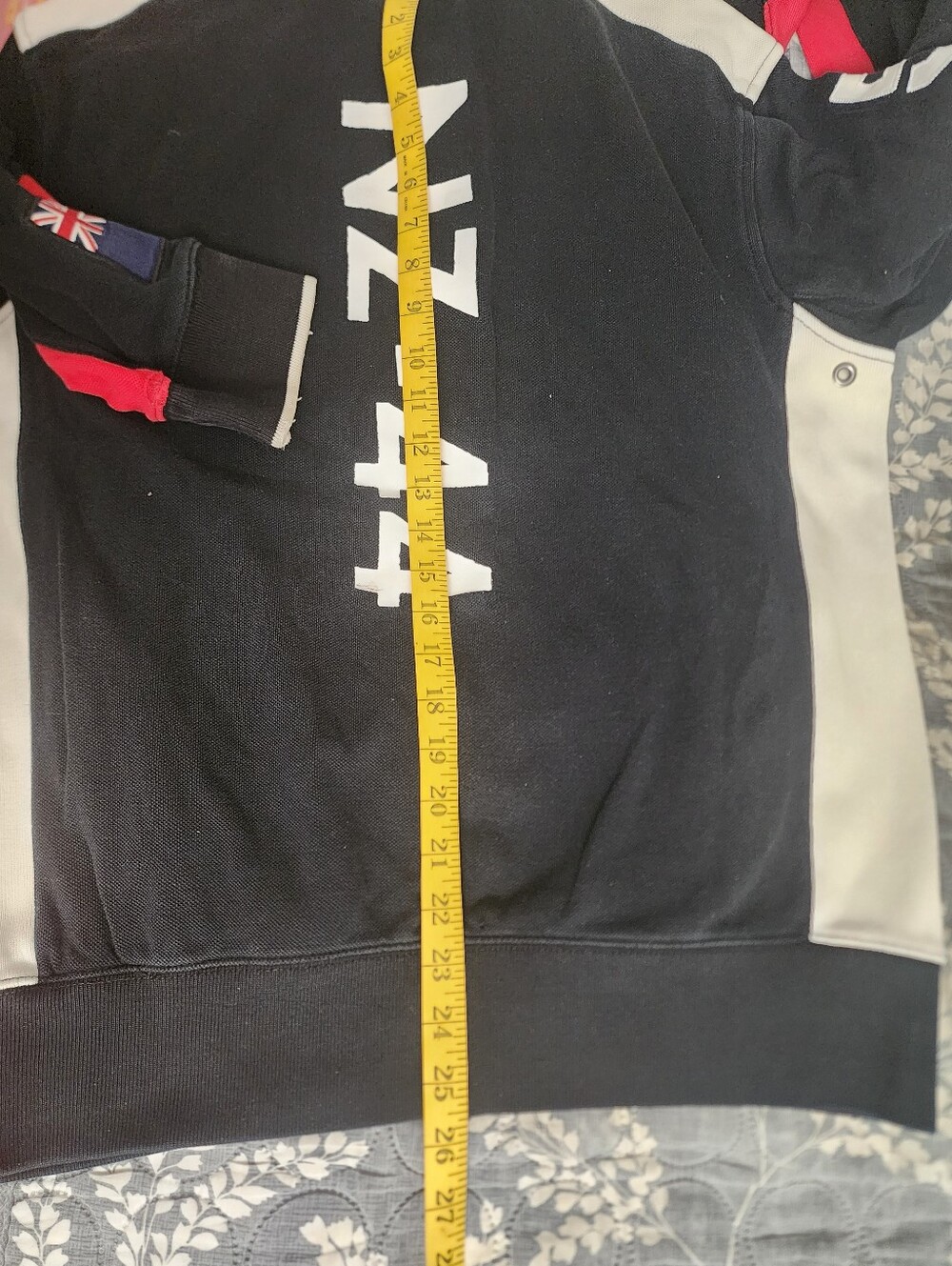 Polo by Ralph Lauren Thick Black Pullover Half-Zip with White & Red Accents. - Picture 9 of 9